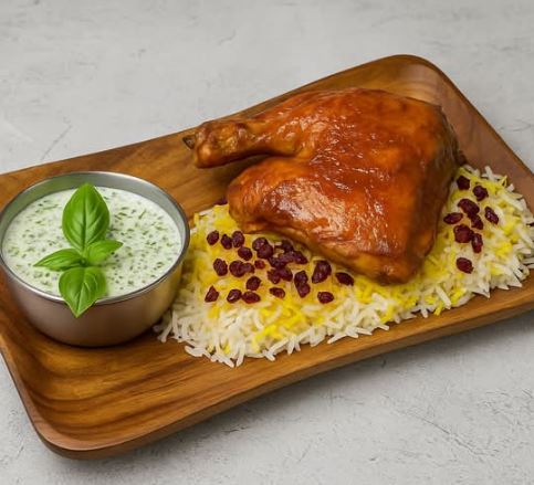 Saffron Chicken With Barberry Rice 